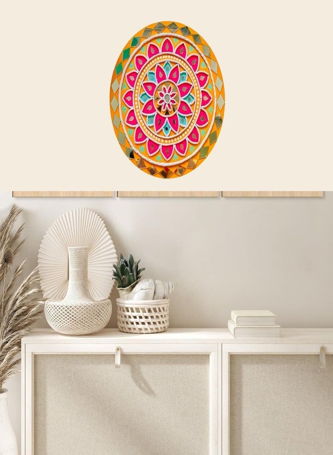 Decordial Lippan Art Materials DIY Kit With 2 Premarked Madhubani Mandala Designs MDF Board Decorative Mirrors Colours Lippan Art Kit For Kids Adults Wall Decoration For Home Decor, Multicolor - Image 4